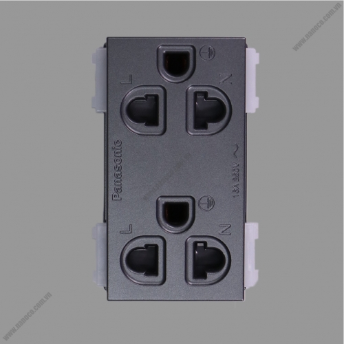 Ổ cắm đôi có màn che và dây nối đất 250VAC-16A WEV1582MYH