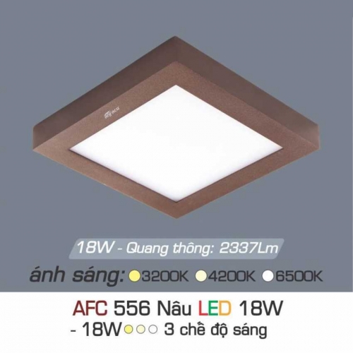 Đèn led ốp trần Anfaco AFC 556 viền nâu 18W 3 chế độ