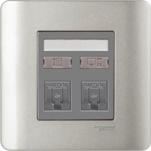 Bộ ổ cắm mạng CAT6 đôi E8432RJS_6_SA