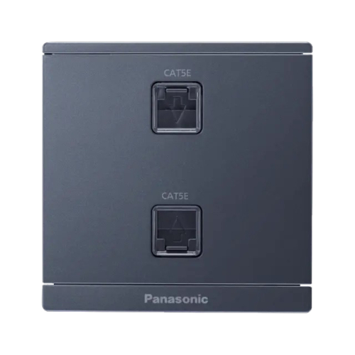 Bộ 2 ổ cắm data CAT5E, xám ánh kim WMF422MYH-VN