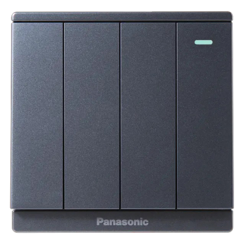 Bộ 4 công tắc B, xám ánh kim, có chỉ báo WMF517MYH-1VN