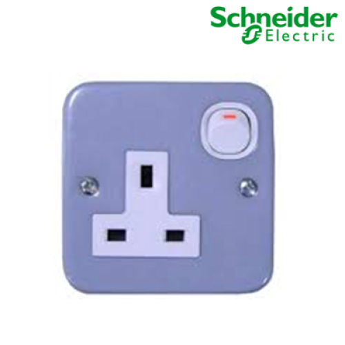 Bộ ổ cắm đơn 3 chấu 13A có công tắc, mặt kim loại ESM15_G19