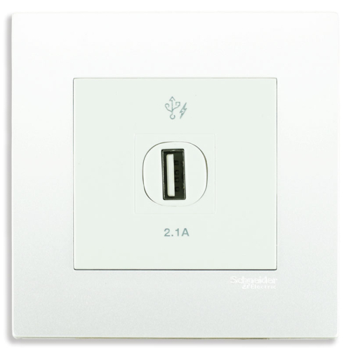 Bộ ổ cắm sạc USB đơn 2.1A KB31USB_WE_G19