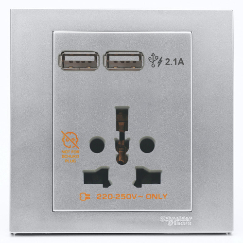 Bộ ổ cắm đa năng và sạc USB đôi KB42616USB_AS_G19