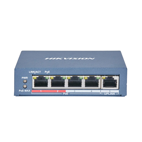 Switch mạng 4 cổng PoE 100M, 1 cổng uplink 10/100M, Layer 2 DS-3E0105P-E(B)