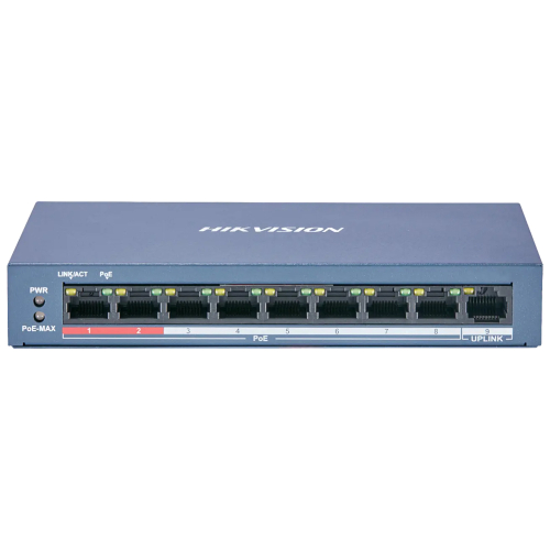 Switch mạng 8 cổng PoE 100M, 1 cổng uplink 10/100M, Layer 2 DS-3E0109P-E/M(B)