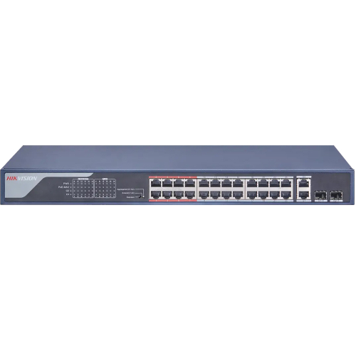 Switch mạng 24 cổng PoE 100M, 2 cổng uplink 10/100/1000M, Layer 2 DS-3E0326P-E(C)