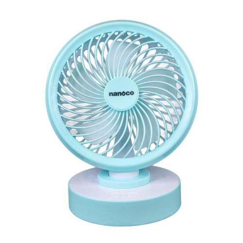 Quạt sạc 6inch Nanoco có xoay, màu xanh NRF6213G