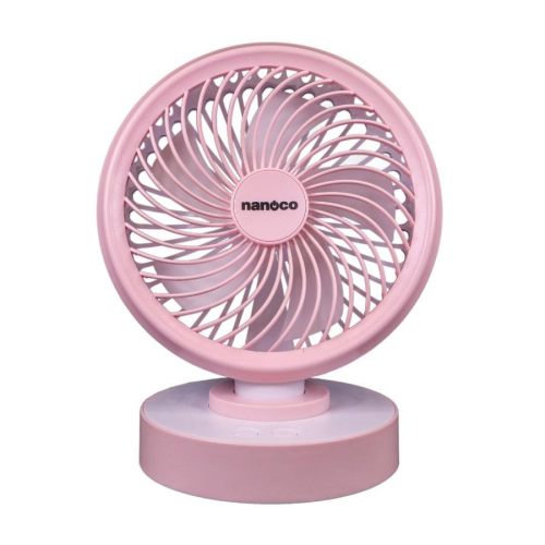 Quạt sạc 6inch, màu hồng, có xoay NRF6213P