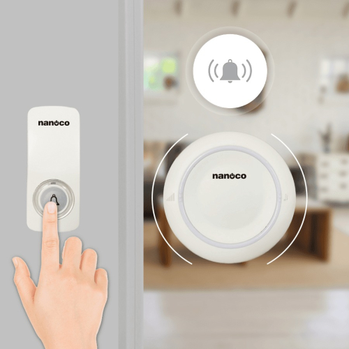 Nút chuông điện không dùng pin, trắng  NDT153W