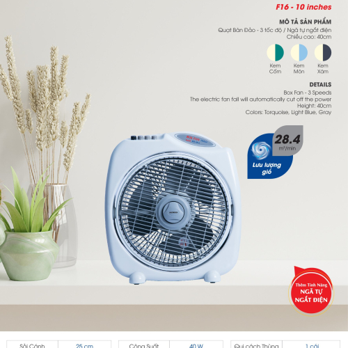 Quạt bàn đảo 3 tấc Senko BD1012