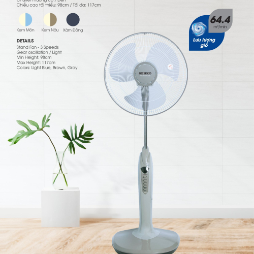 Quạt đứng Senko có đèn DD1602