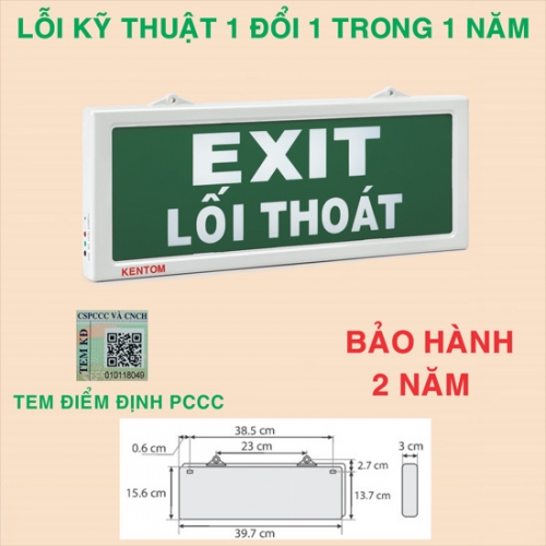 Đèn lối thoát EXIT một mặt KENTOM KT-610