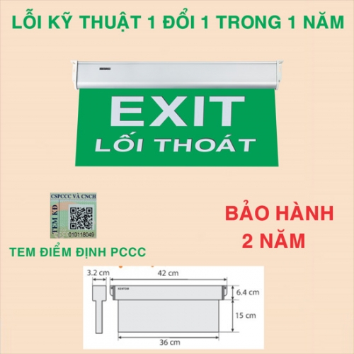 Đèn lối thoát EXIT hai mặt KENTOM KT-660