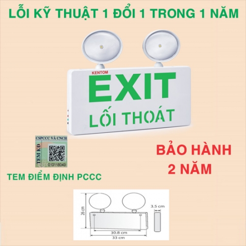 Đèn sạc EXIT một mặt KENTOM KT-730