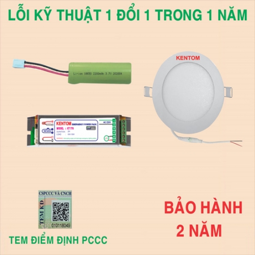 Đèn sạc âm trần KENTOM KT-770 3W