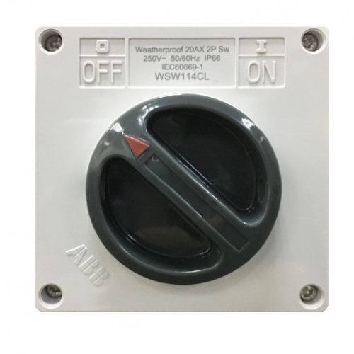 Công tắc đơn, 1 chiều, 2 cực 20A WSW114CL dòng Inora